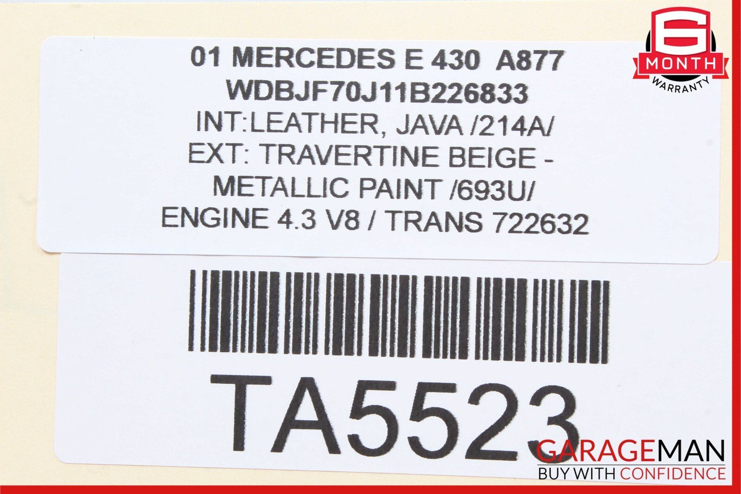 00-03 Mercedes W210 E320 E430 E55 AMG Rear Right & Left Door Audio Speakers Set