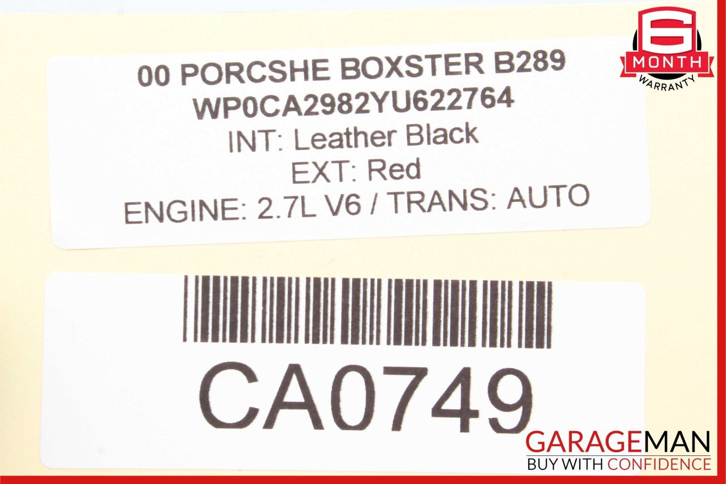 97-04 Porsche Boxster 986 Rear Trunk Third 3rd Stop Brake Tail Light Lamp