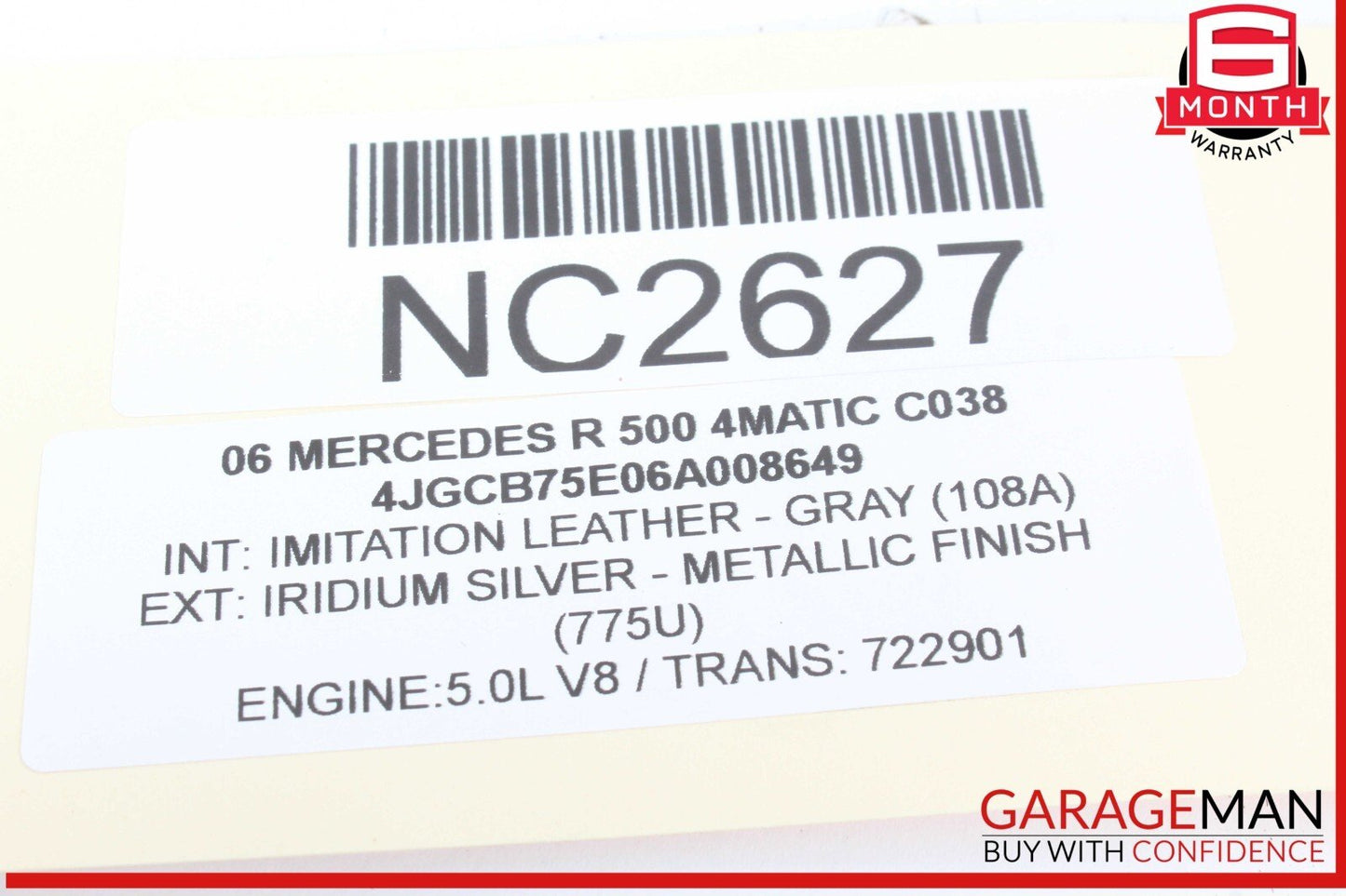 01-07 Mercedes W251 R500 4MATIC Front Left Side Sunvisor Sun Visor Gray OEM