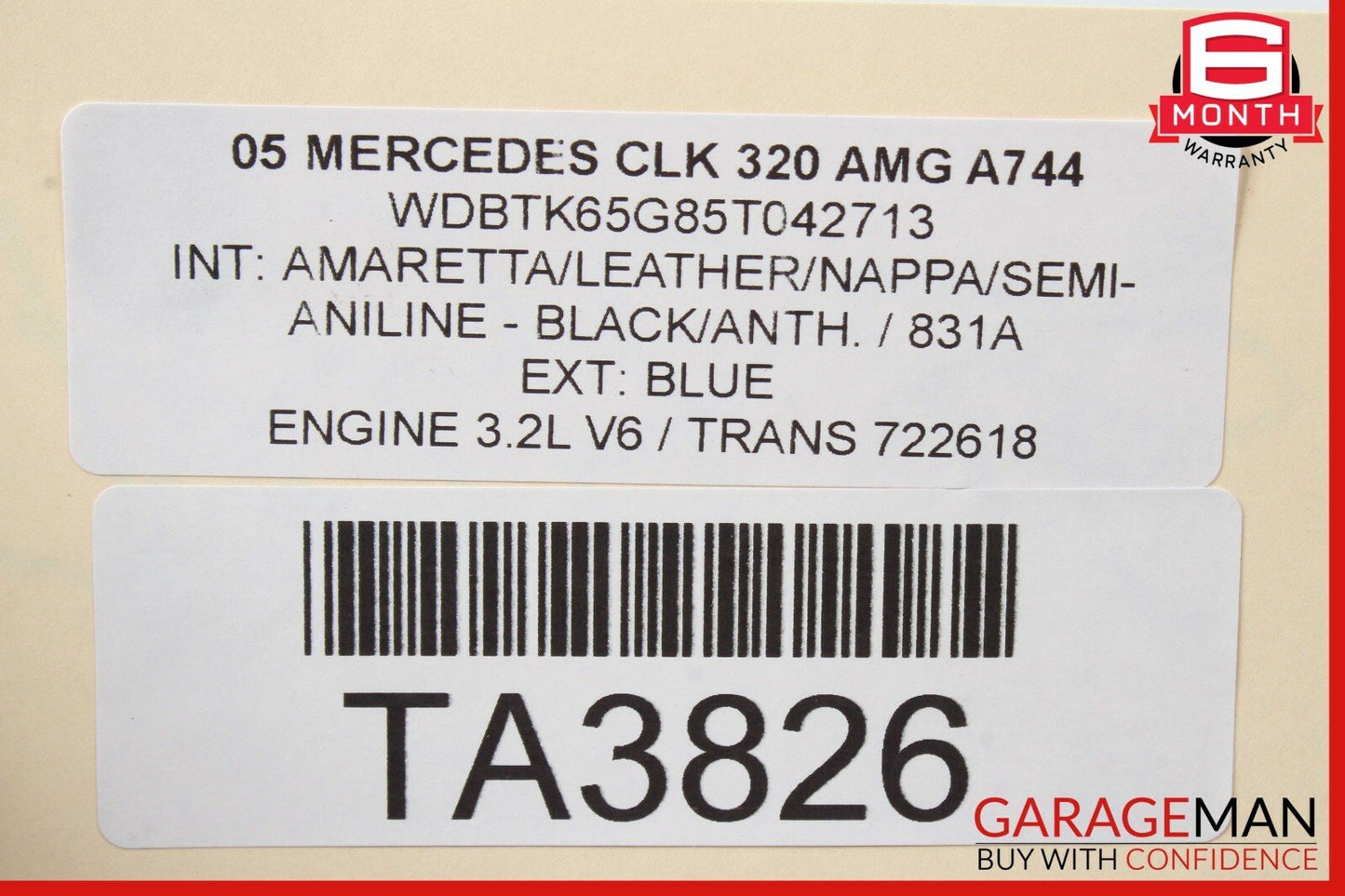 03-09 Mercedes W209 CLK320 Convertible Top Folding Lid Case Cover OEM