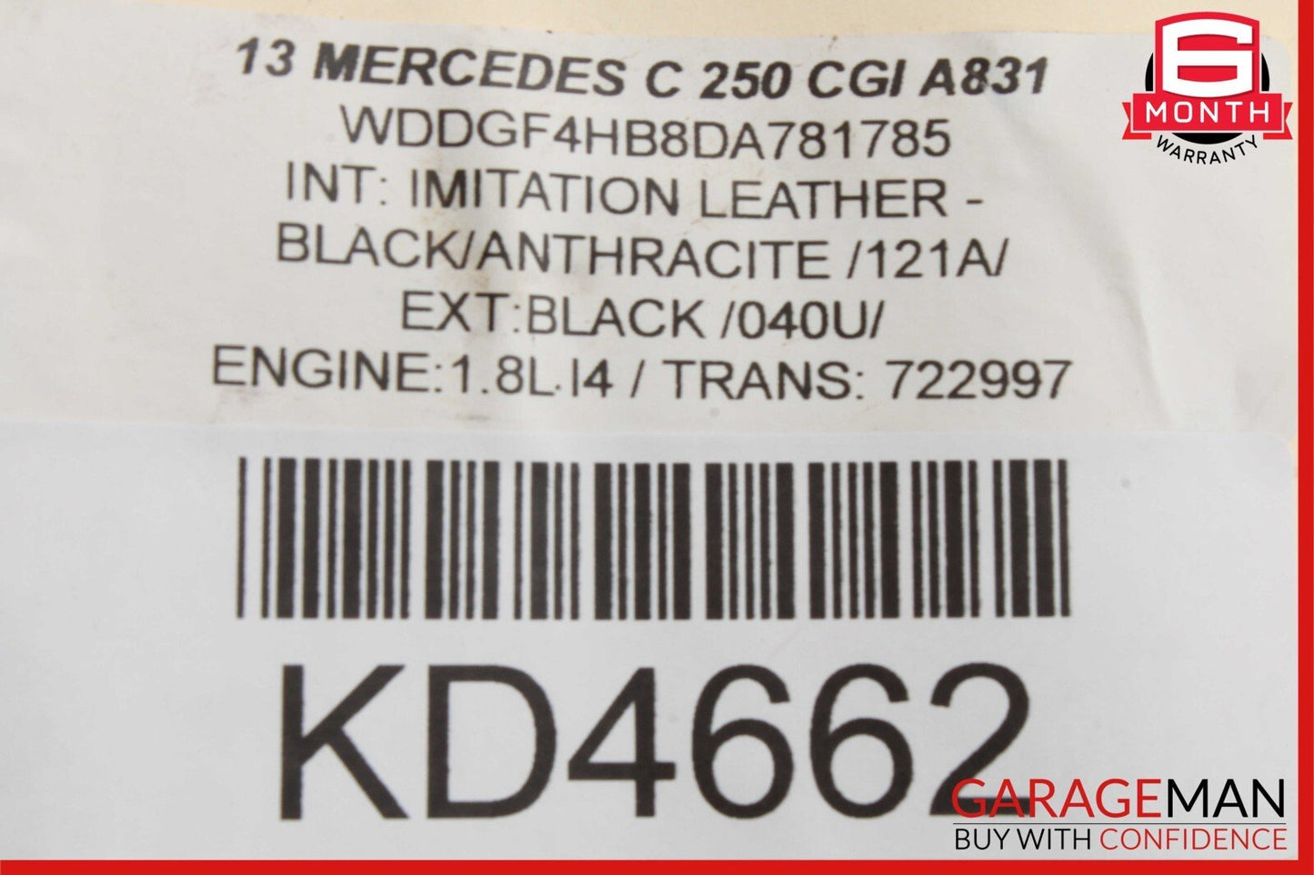 12-15 Mercedes W204 C250 Air Intake Cleaner Filter Housing Box OEM