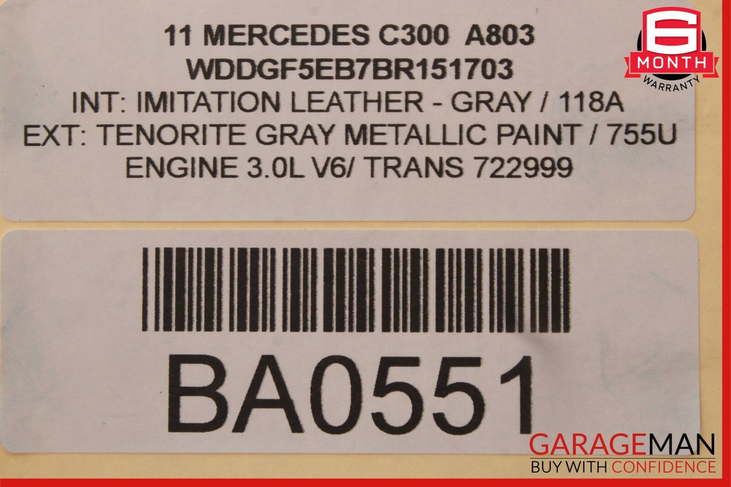 08-16 Mercedes C300 C350 E350 GLK350 Rear Right Side Door Lock Latch Actuator