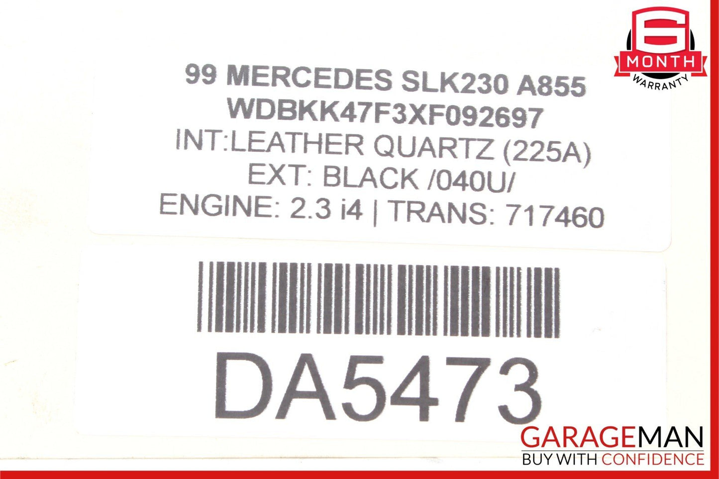 97-04 Mercedes R170 SLK230 Rear Right Side Door Window Regulator Motor