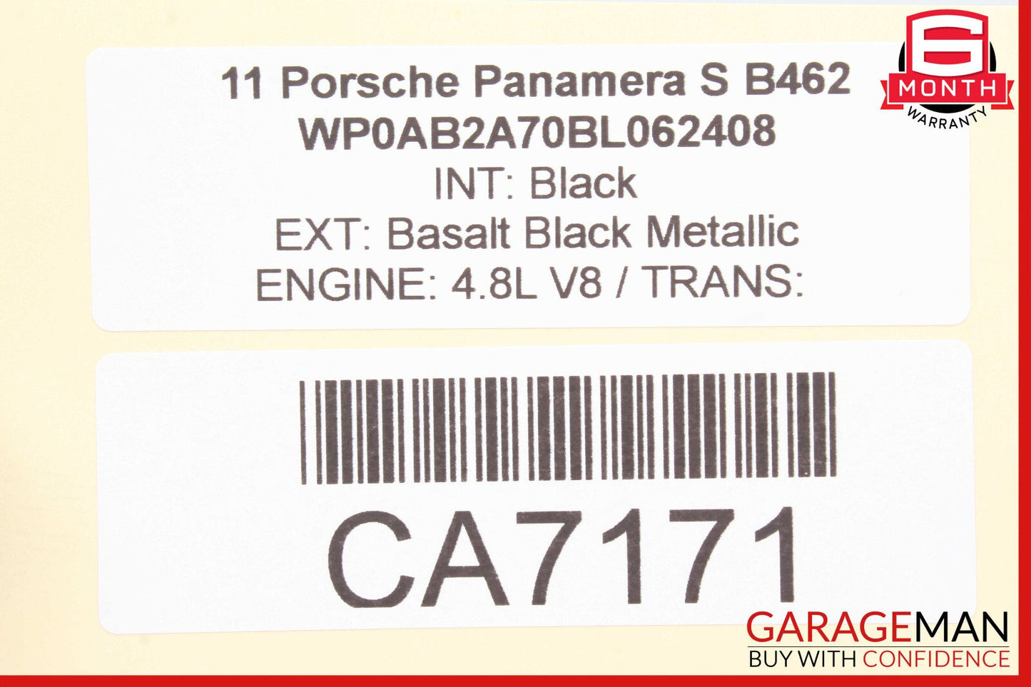 10-13 Porsche Panamera 970 Left Air Intake Tube Hose 97011011303 OEM