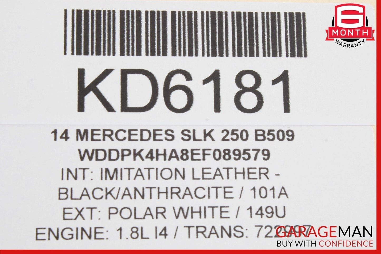 12-20 Mercedes R172 SLK250 Convertible Trunk Right Assist Lift Cylinder OEM