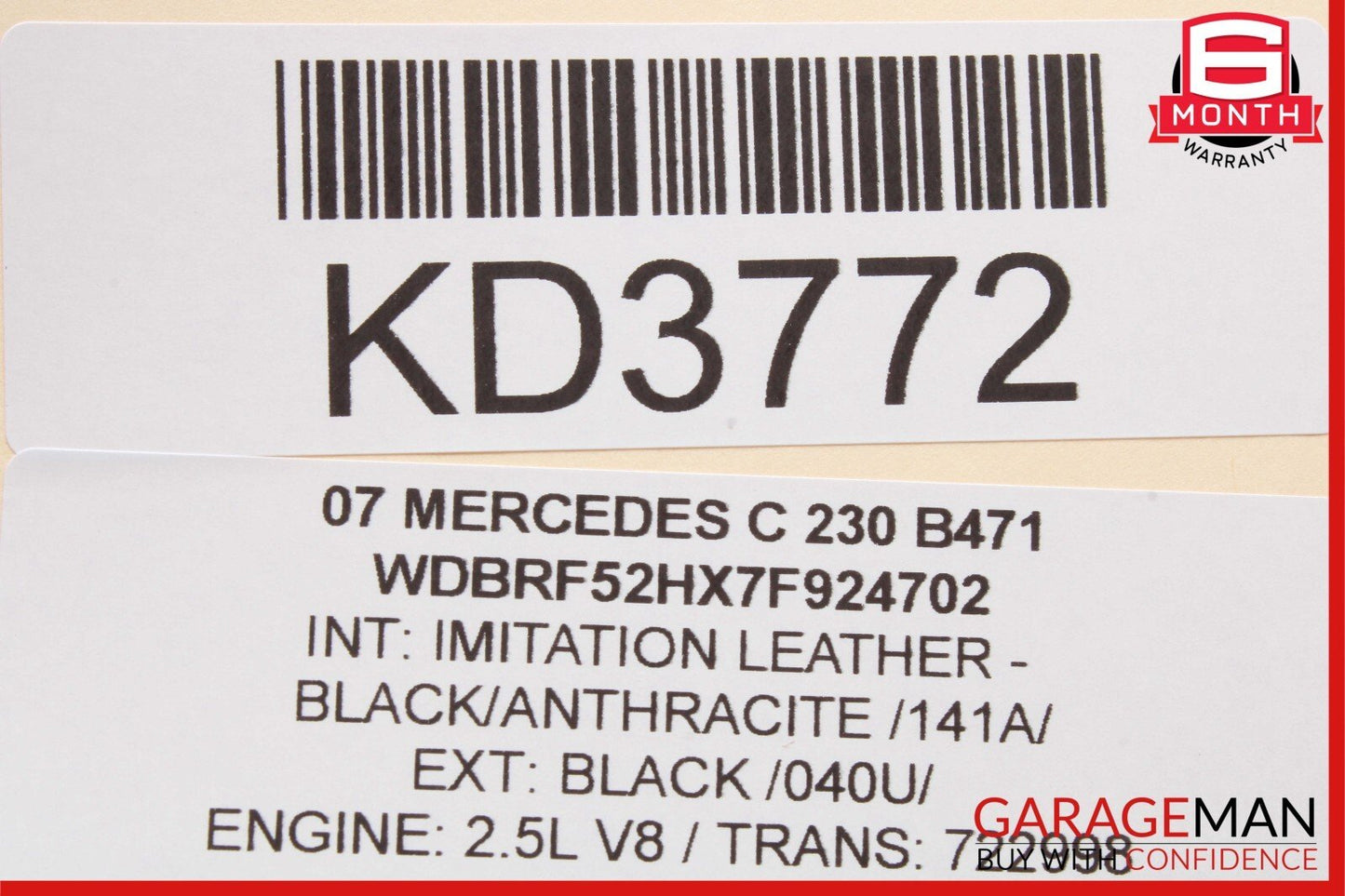 05-07 Mercedes W203 C230 C280 C55 AMG Front Left Side Exterior Door Handle Black