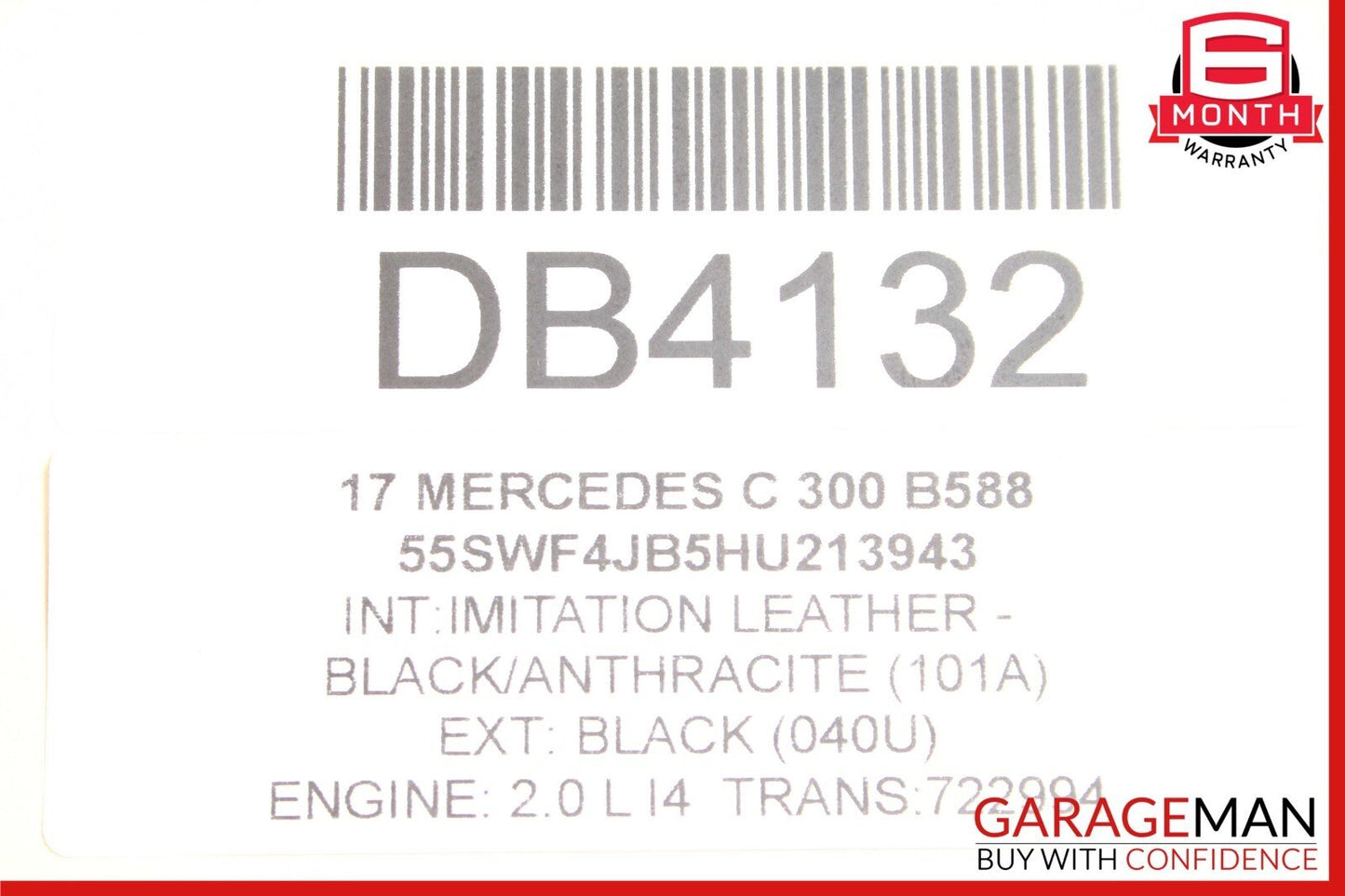 15-17 Mercedes W205 C300 RWD 7G Automatic Transmission Assembly 722.994 OEM 106k