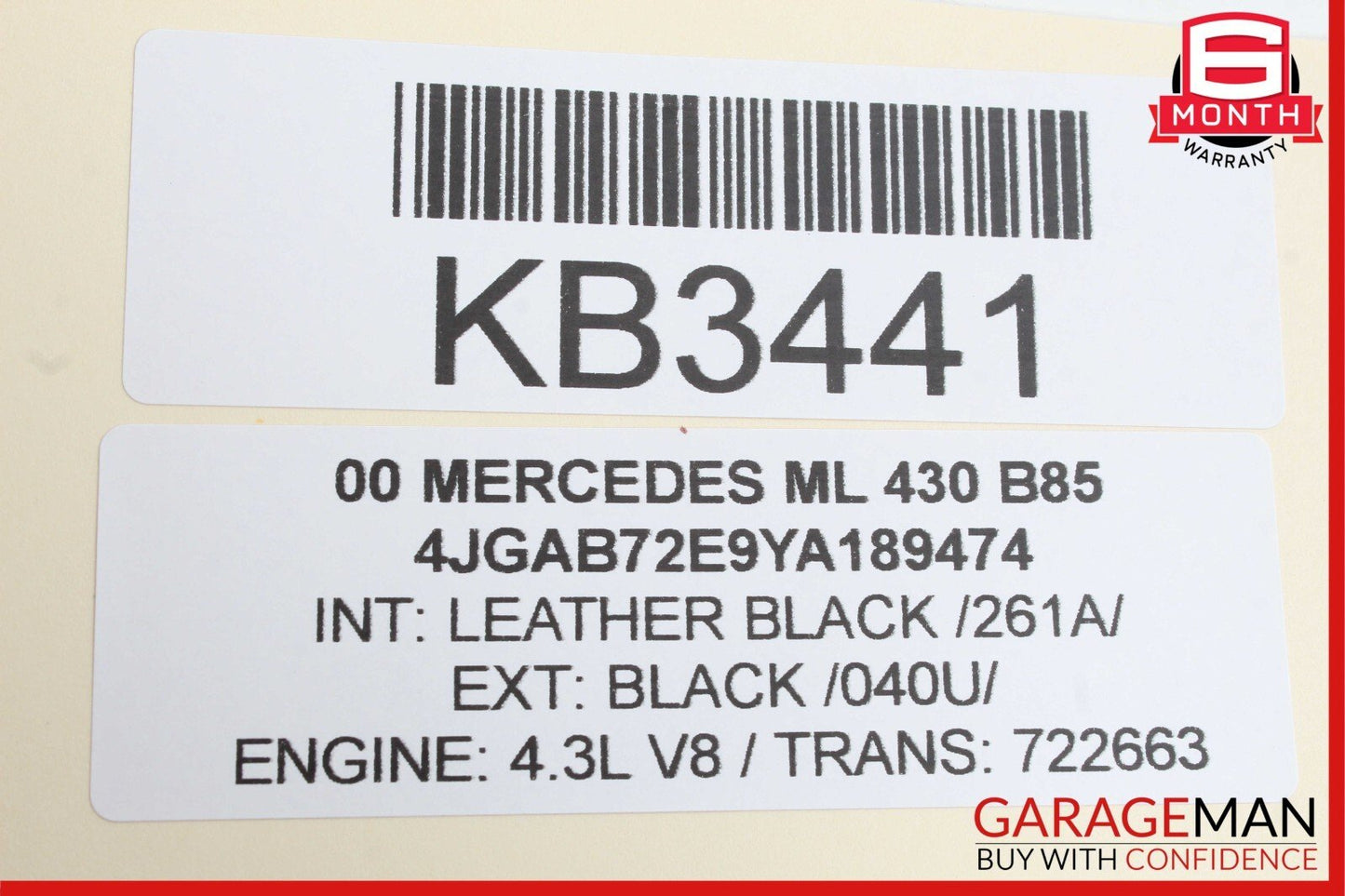 98-05 Mercedes W163 ML430 ML350 Front Right Side Exterior Door Handle Black OEM