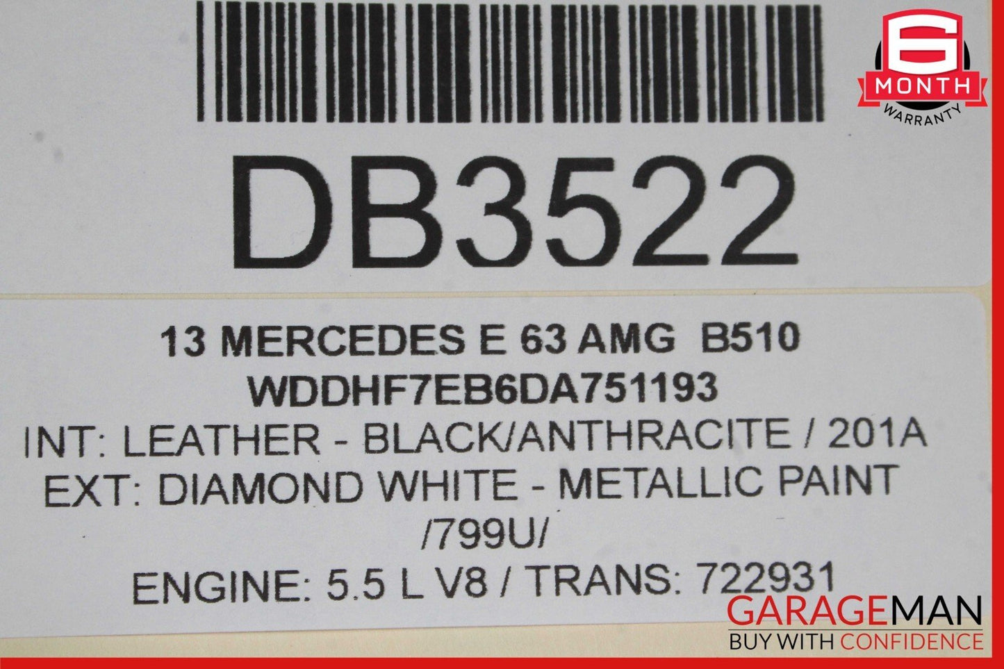 10-16 Mercedes W212 E350 Sedan Rear Left Side Door Shell Assembly OEM