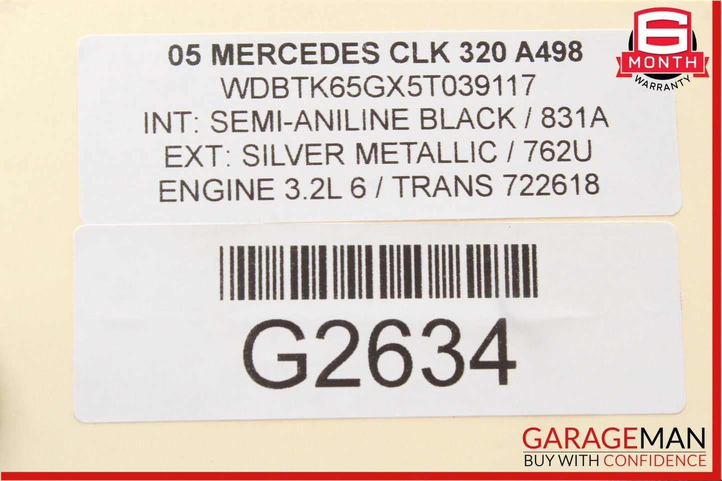 03-09 Mercedes W209 CLK350 CLK500 Front Right Top Upper Seat Cushion OEM