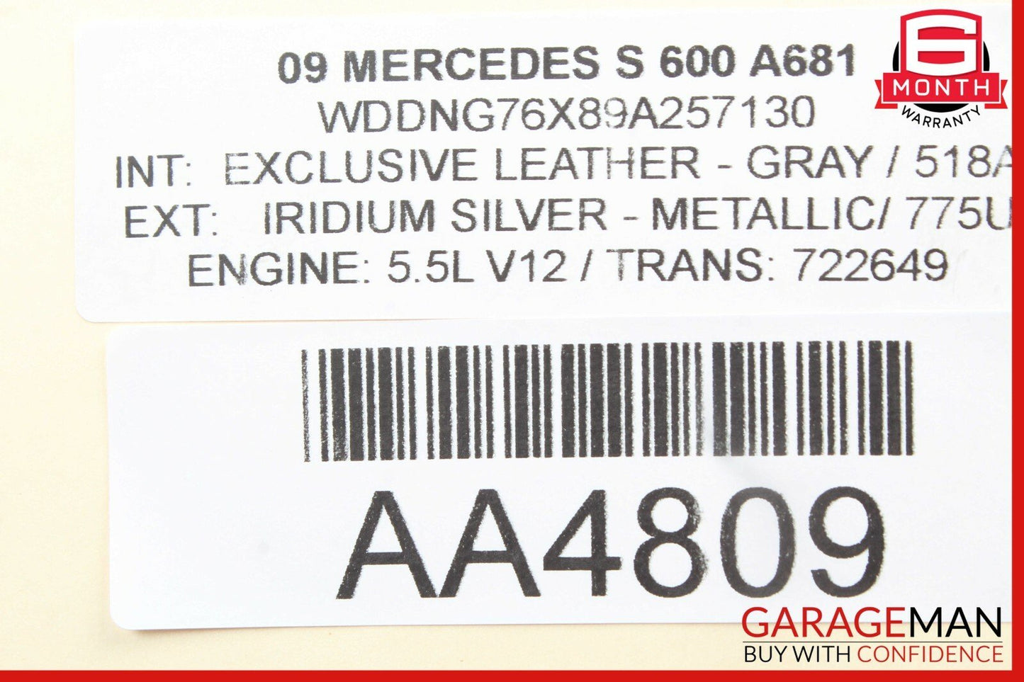 07-14 Mercedes W220 S600 CL600 A/C Air Conditioning Compressor 0022301011 OEM