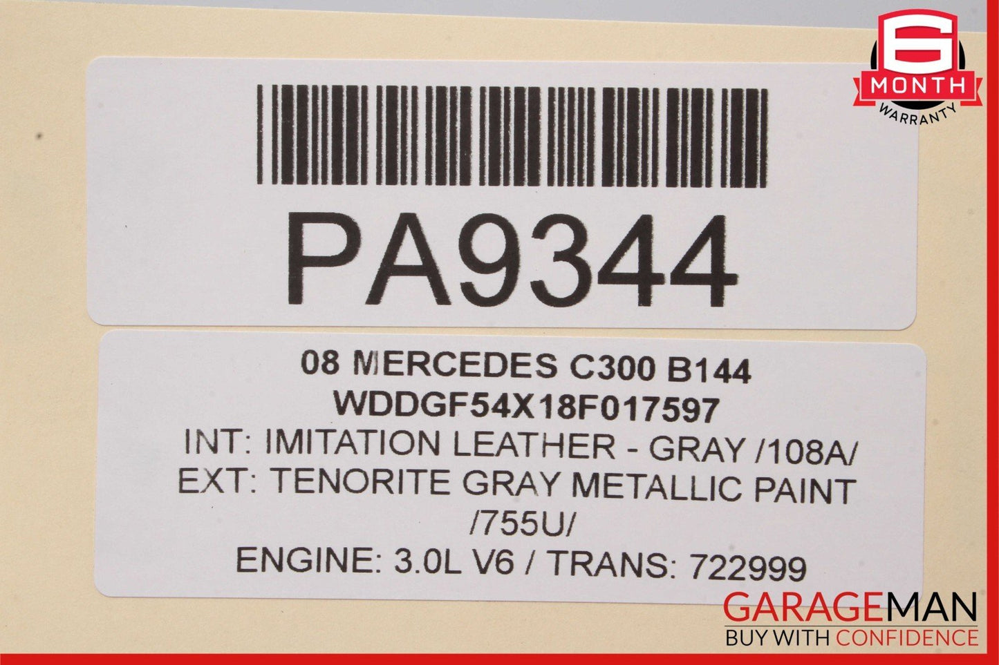 08-14 Mercedes W204 C280 AMG Sport Sedan Right Side Skirt Rocker Panel Grey