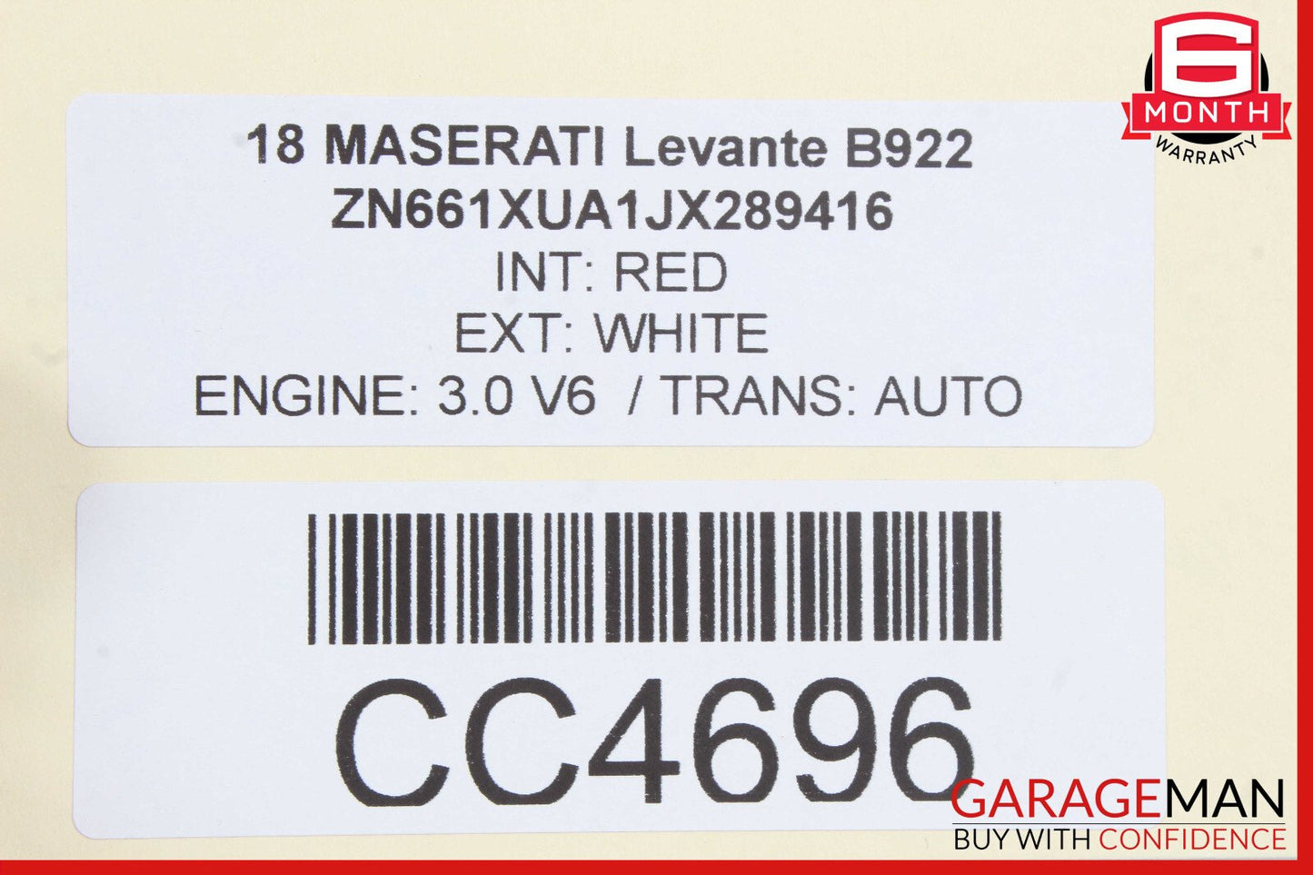 17-22 Maserati Levante S M161 Front Right Passenger Side Door Shell OEM