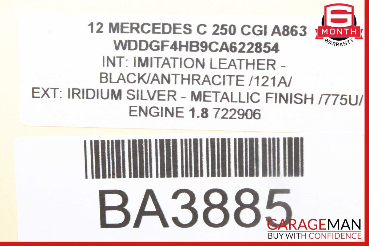 08-14 Mercedes W204 C250 Rear Left Driver Side Exterior Door Handle Silver OEM