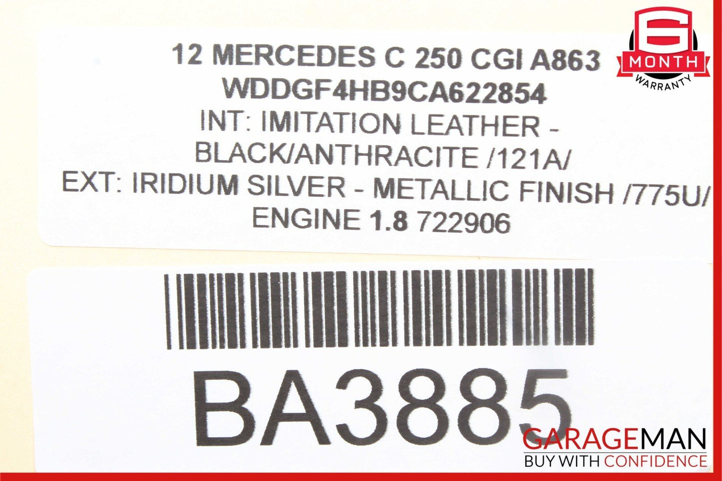 08-14 Mercedes W204 C250 Rear Left Driver Side Exterior Door Handle Silver OEM