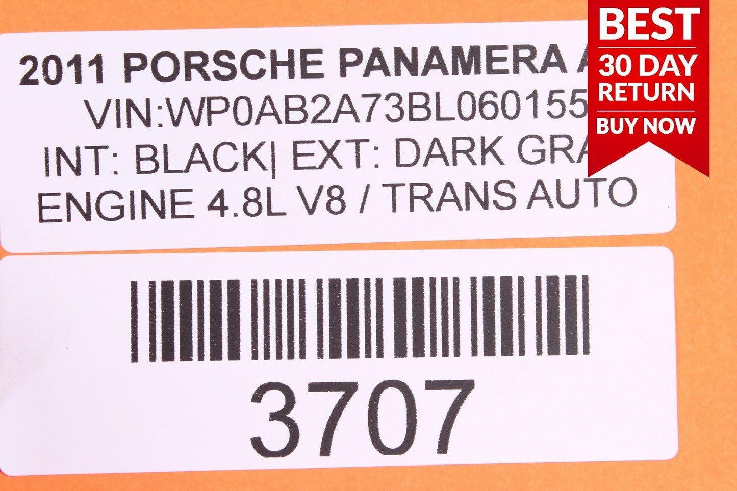10-15 PORSCHE PANAMERA REAR RIGHT PASSENGER SIDE INTERIOR DOOR PANEL A28 OEM