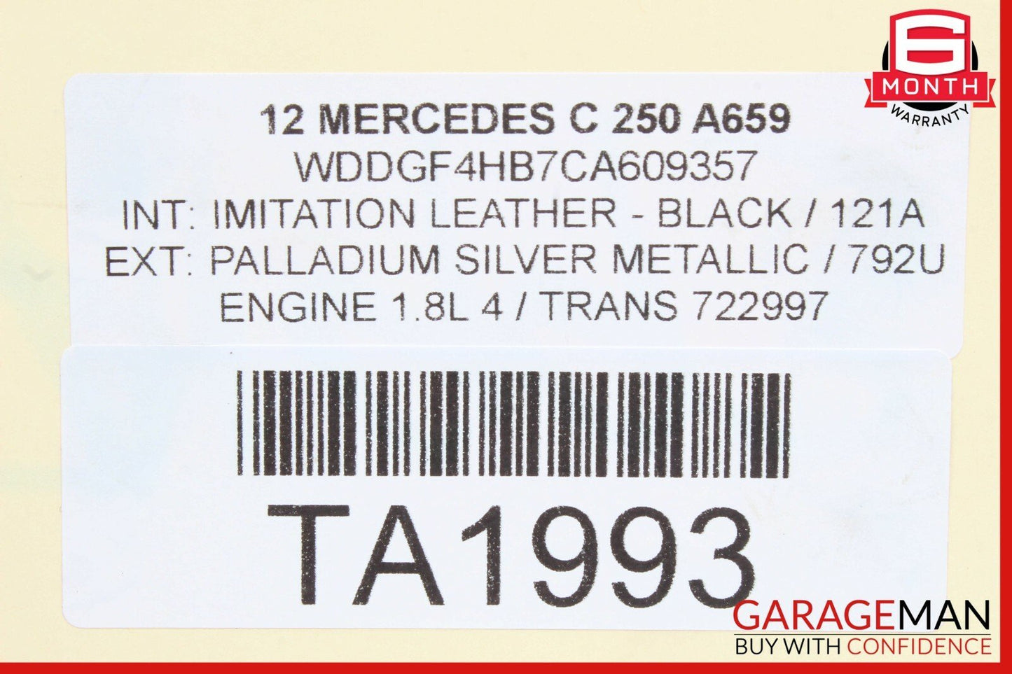 08-14 Mercedes W204 C250 Rear Left & Right Side Brake Caliper Calipers Set of 2