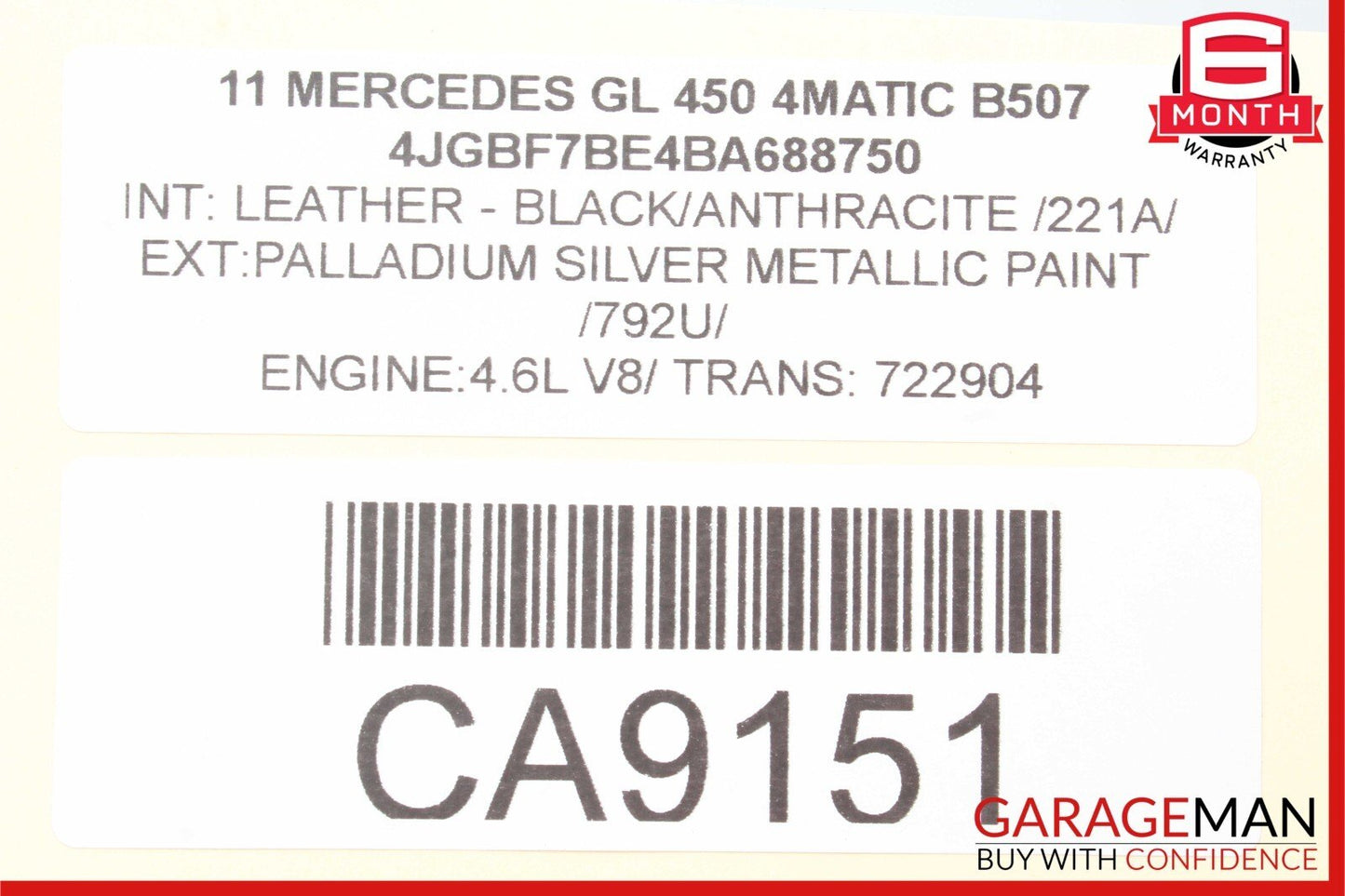 06-12 Mercedes X164 GL450 Front Left Side Headlight Support Bracket Frame