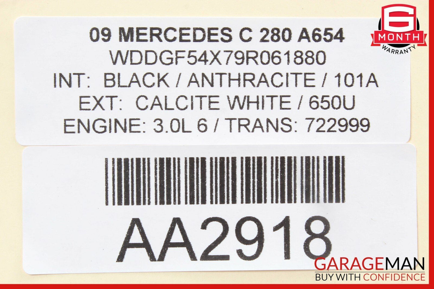 08-11 Mercedes W204 C300 Rear Left Exterior Door Handle w/ Door Actuator OEM