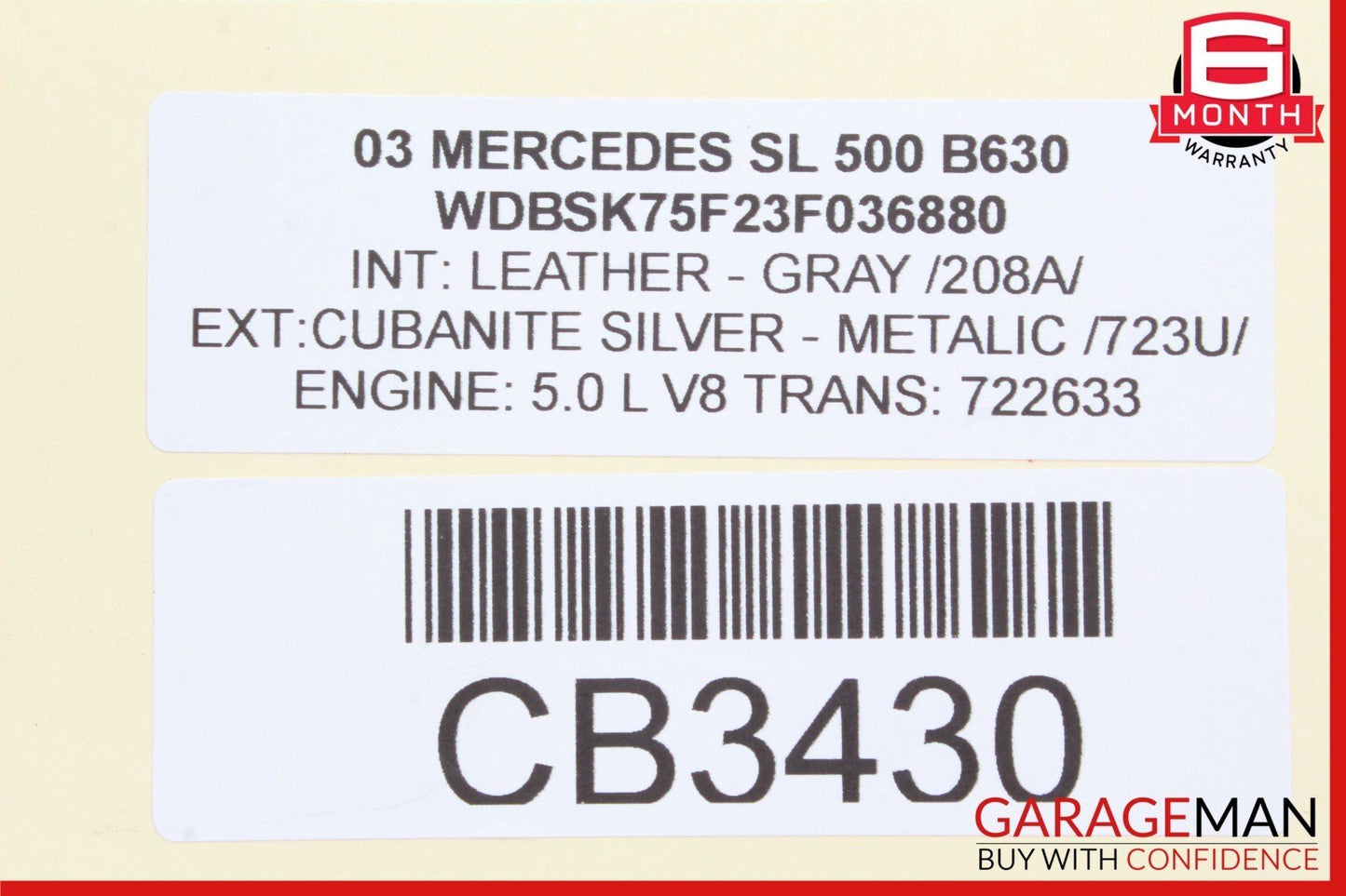 03-12 Mercedes R230 SL550 SL55 AMG Rear Trunk Lid Lock Latch Handle w/o Key