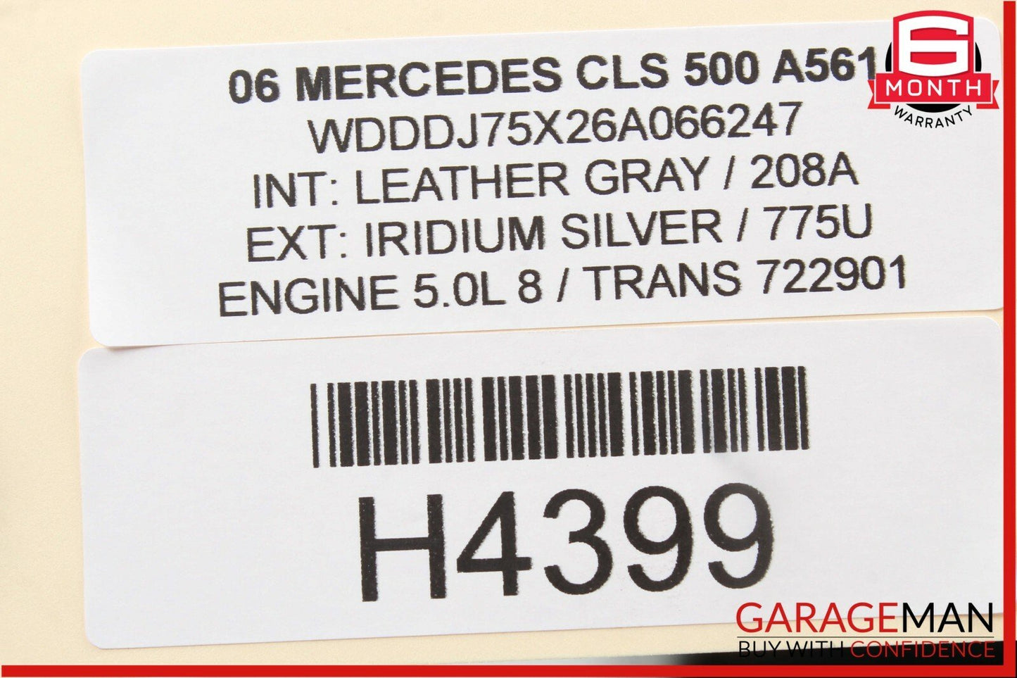 06-09 Mercedes W219 CLS500 Front Overhead Dome Light Reading Map Lamp Beige