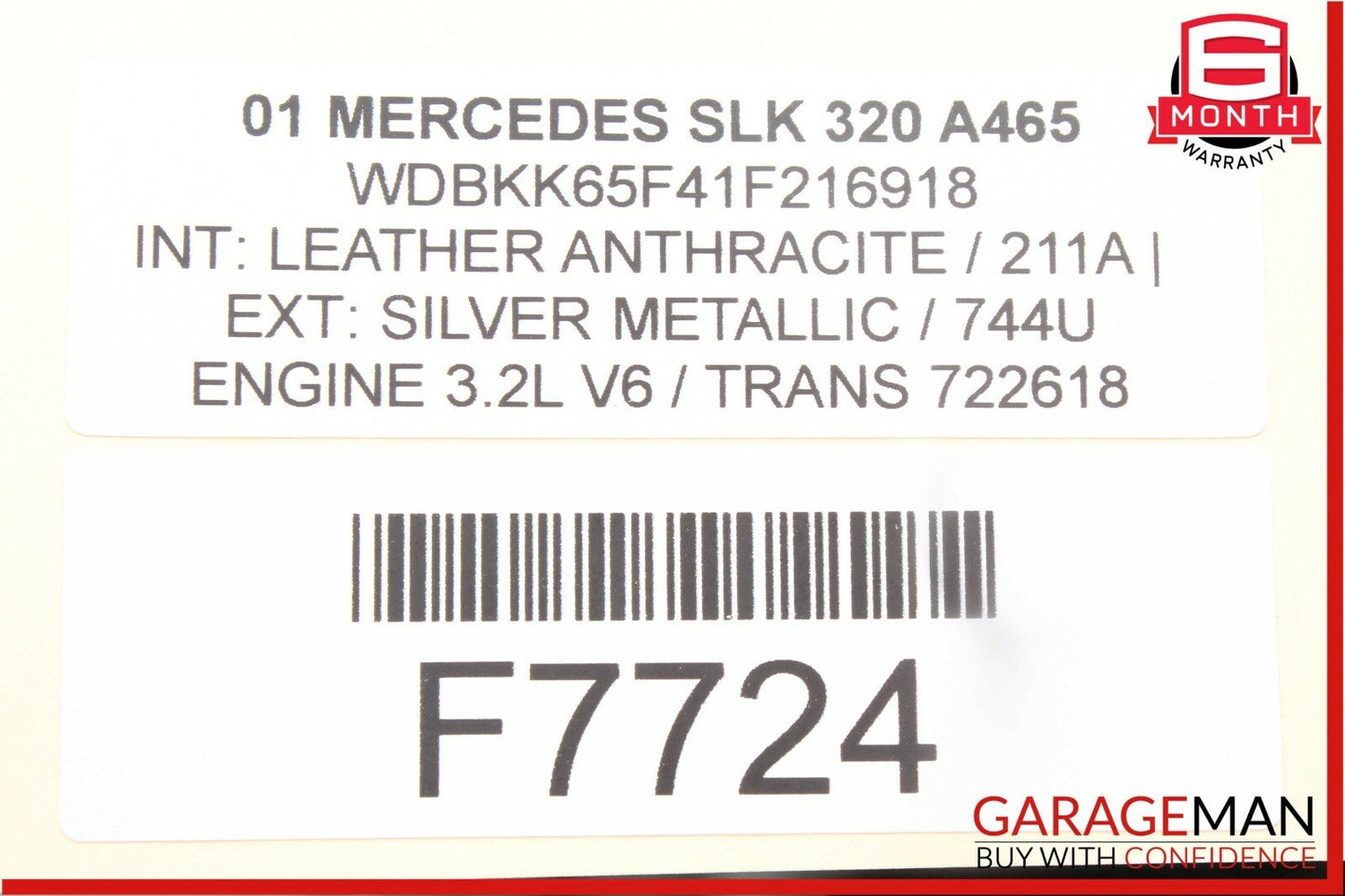 97-04 Mercedes R170 SLK230 SLK320 Vacuum Valve Pump 1708050019 OEM