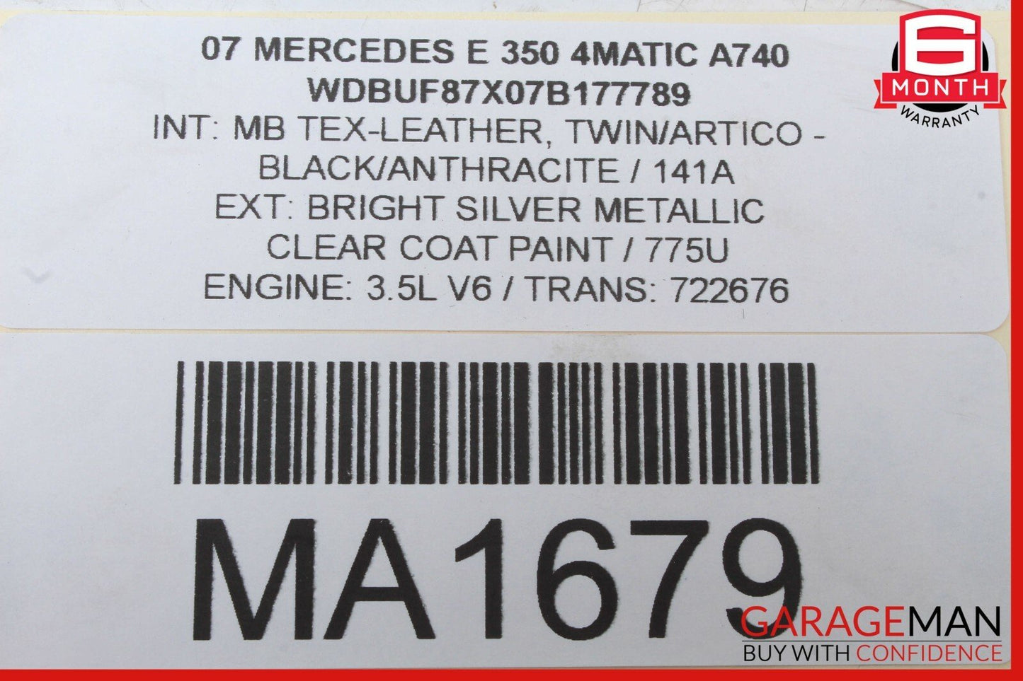 03-09 Mercedes W211 E350 E550 Front Right Side Window Regulator Motor OEM