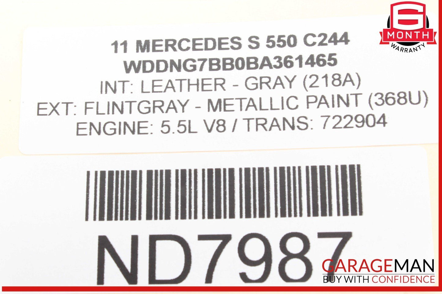 07-13 Mercedes W221 S550 S400 S600 Rear Left or Right Side Window Control Switch
