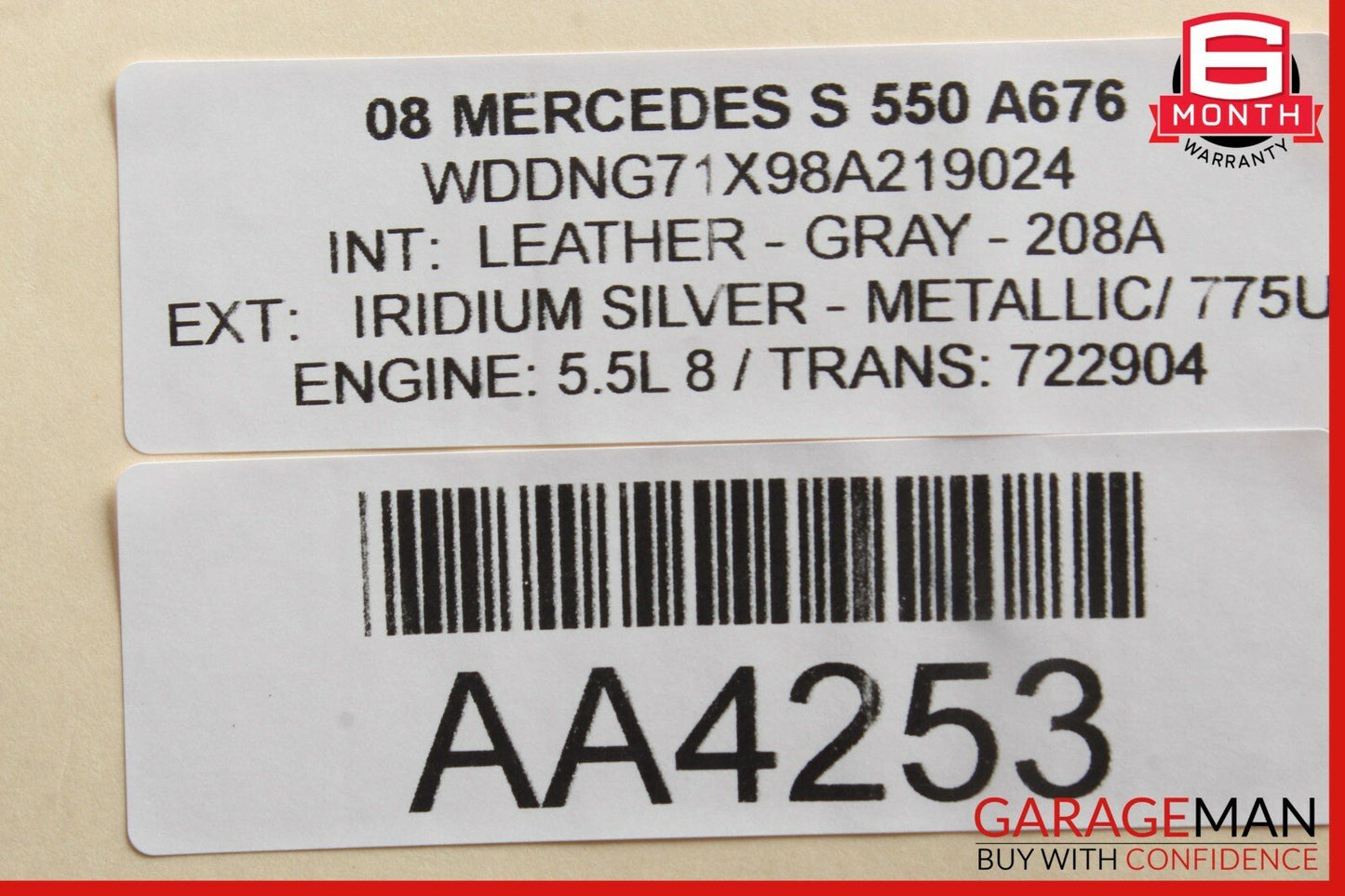07-13 Mercedes W221 S550 S600 Rear Left Side Exterior Door Handle Keyless Go OEM