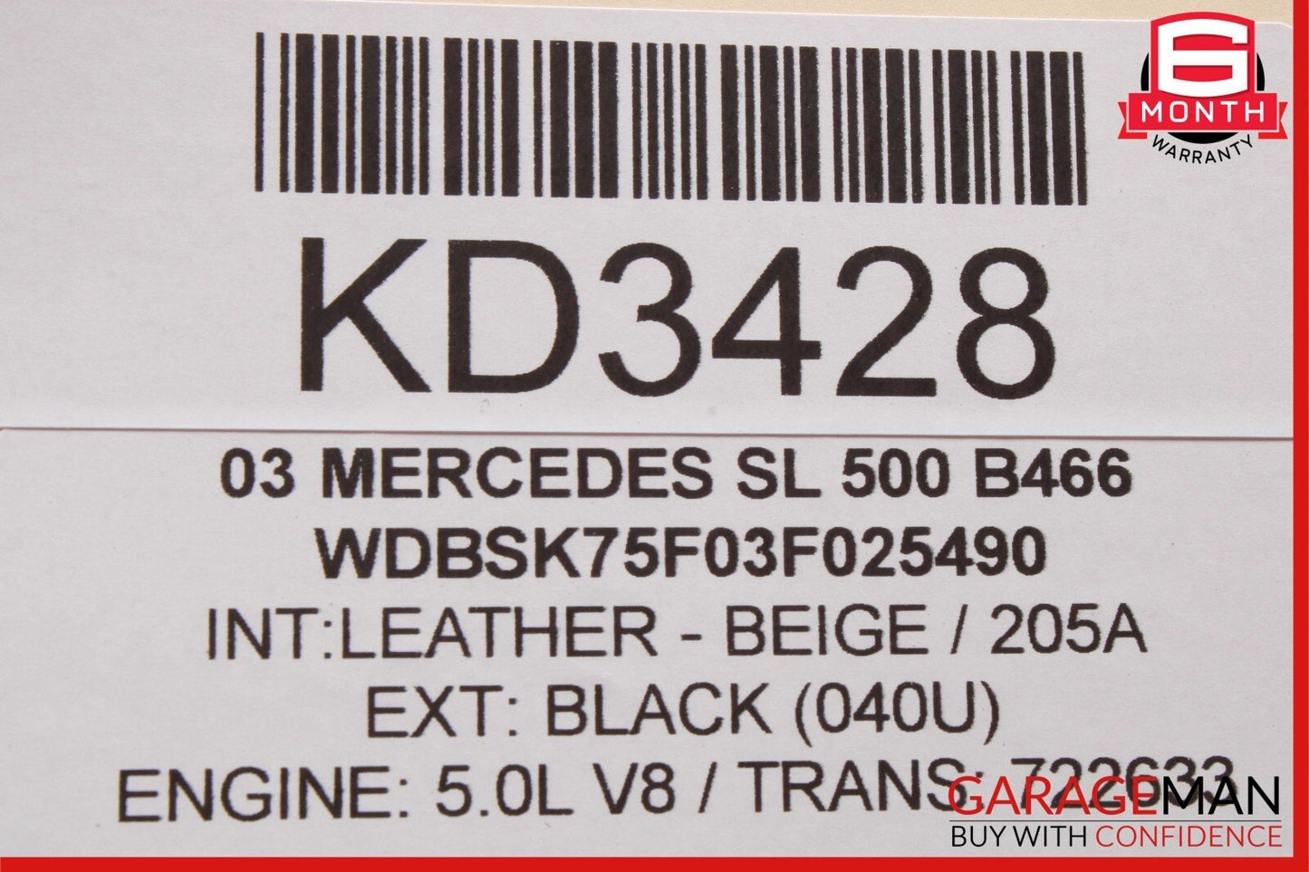 03-12 Mercedes R230 SL500 SL550 Convertible Top Roof Latch Lock Linkage Assembly