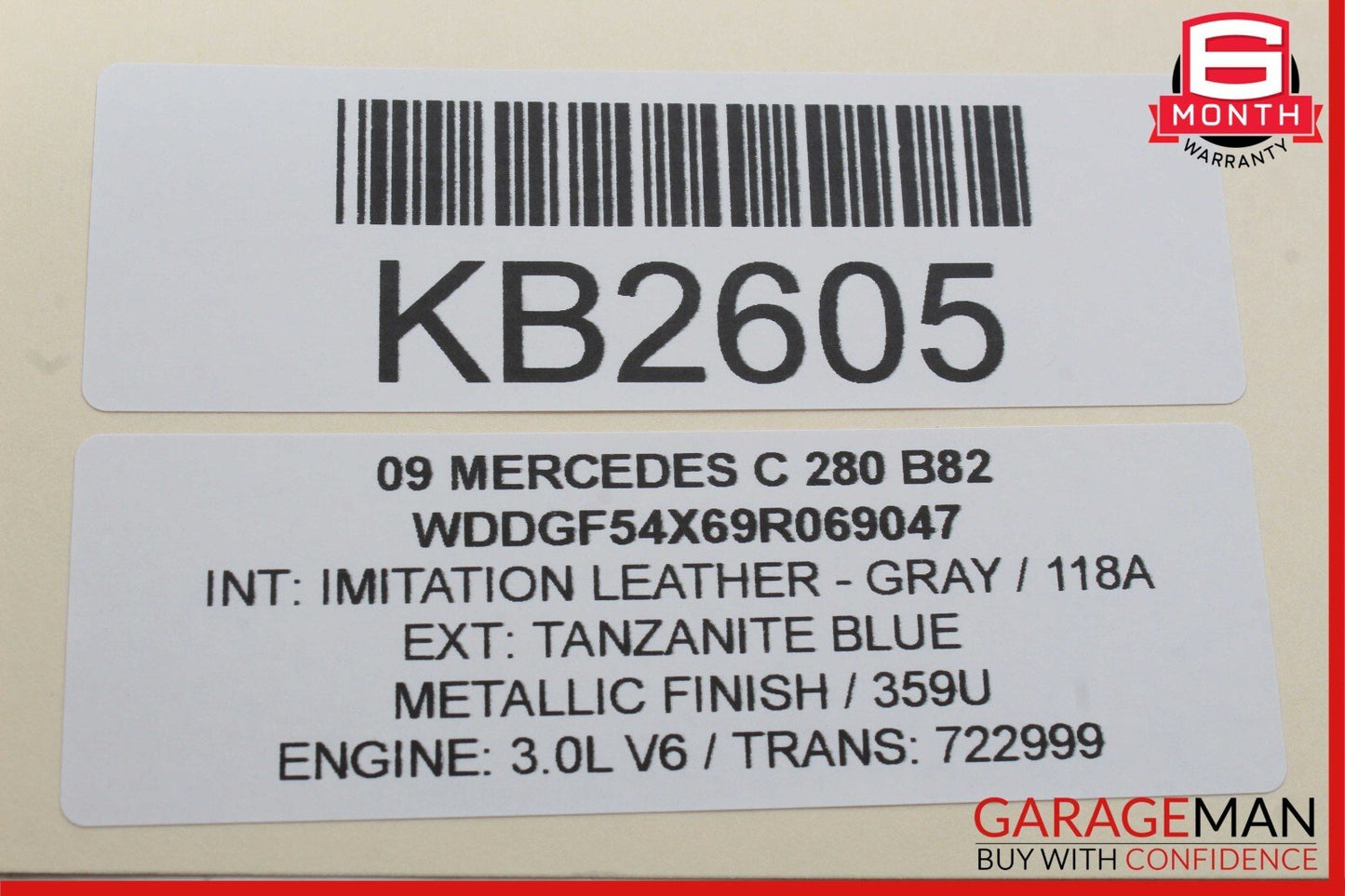 08-14 Mercedes W204 C250 C300 C350 Right Side Exterior Door Handle Blue OEM