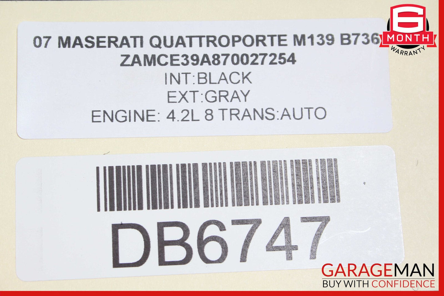 03-13 Maserati Quattroporte M139 Sunroof Guide Rail Frame Glass Track w/ Shade