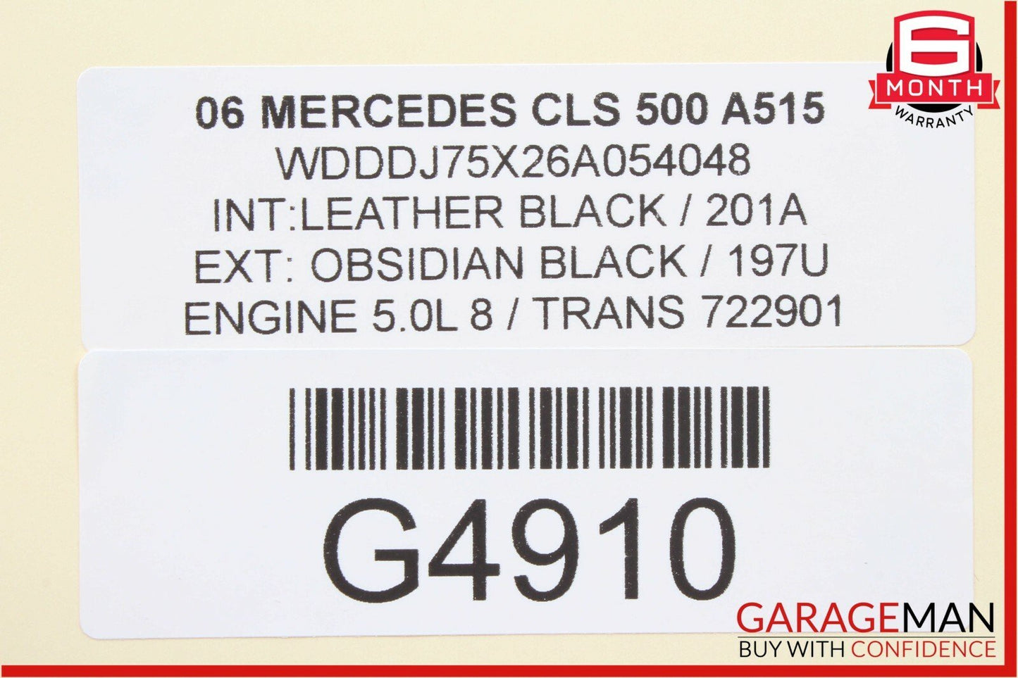 06-11 Mercedes W219 CLS500 Rear Right Door Window Regulator Motor Assembly