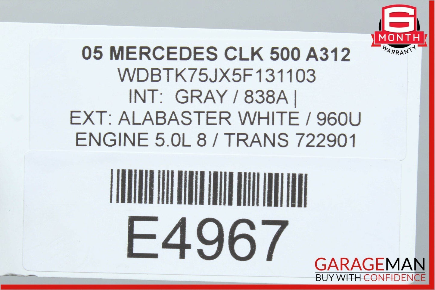 03-05 Mercedes W209 CLK500 CLK55 AMG Left Rocker Panel Molding Side Skirt OEM