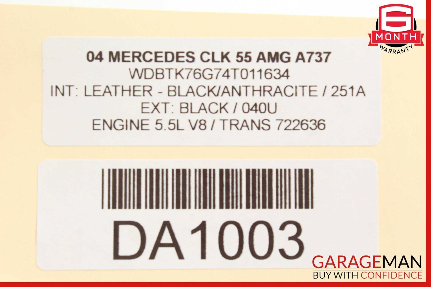 03-09 Mercedes W209 CLK55 AMG Front Left Side Door Window Regulator Motor OEM
