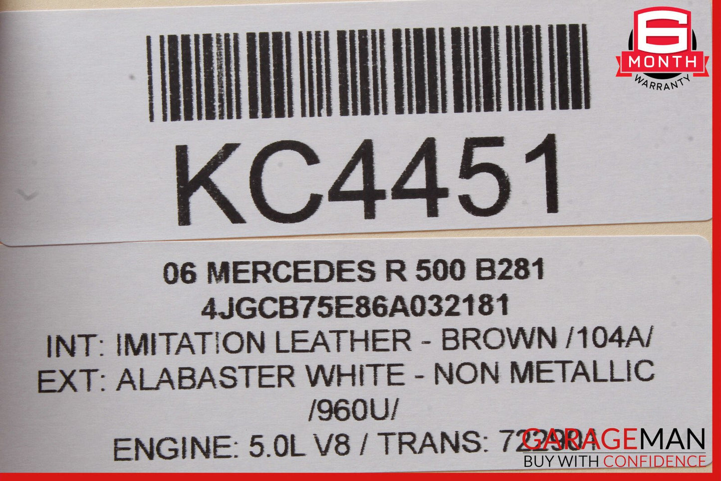 06-08 Mercedes W251 R500 ML500 GL450 Driver Steering Wheel Airbag OEM