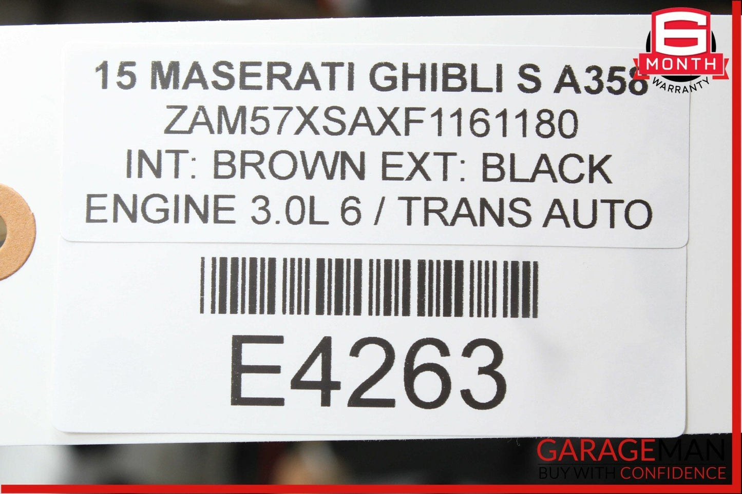 14-17 Maserati Ghibli S Right Side Turbo Intercooler Hose Pipe Pressure Tube OEM