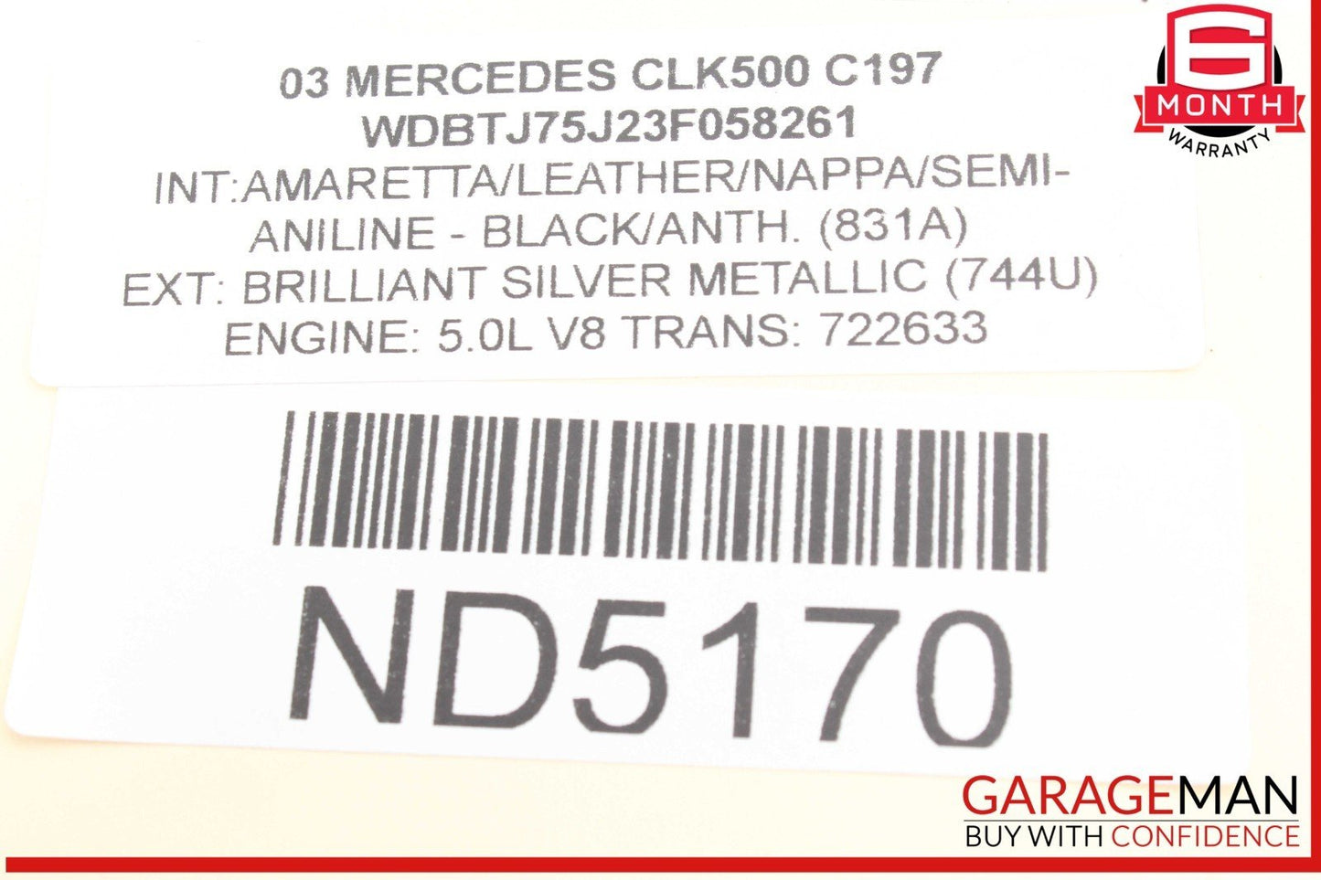 03-09 Mercedes W209 CLK500 Headlight Support Bracket Right Side 2096201016 OEM