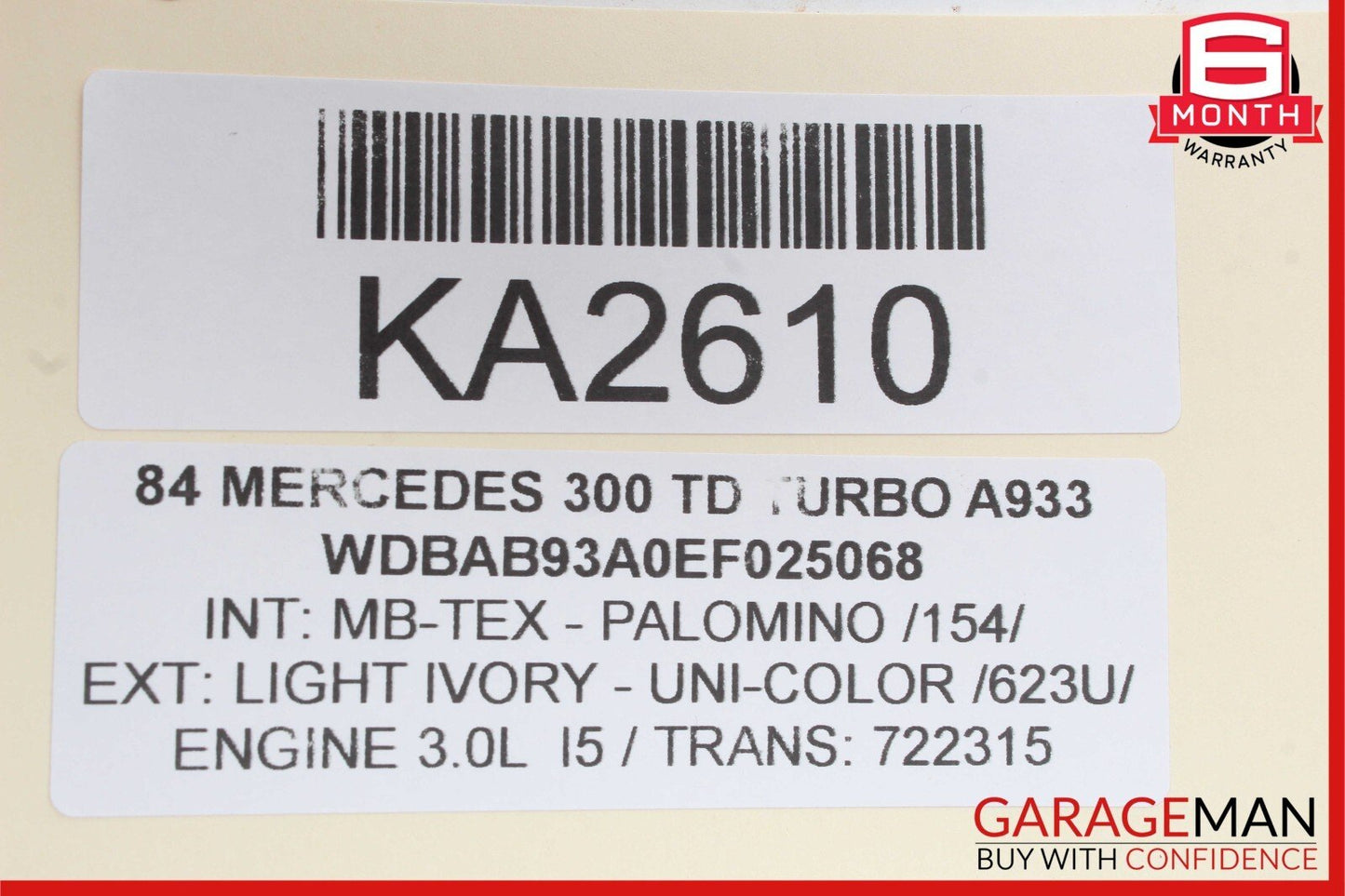 79-85 Mercedes W123 300TD Front Right Interior Door Handle OEM