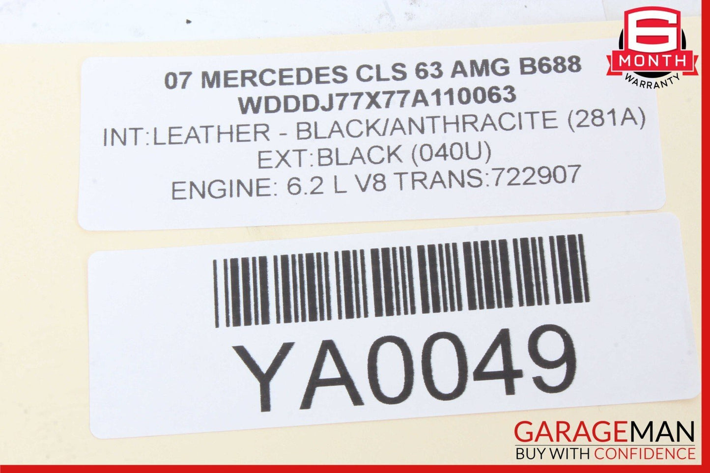 03-11 Mercedes W219 CLS63 AMG Rear Left Air Spring Airmatic Tank Assembly OEM