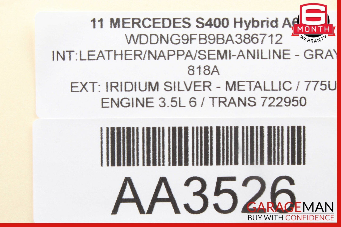 07-13 Mercedes W221 S400 S65 AMG Center Console Rear AC Vent Trim Silver OEM