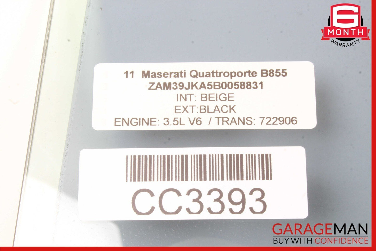 03-13 Maserati Quattroporte M139 Rear Right Side Door Window Glass OEM
