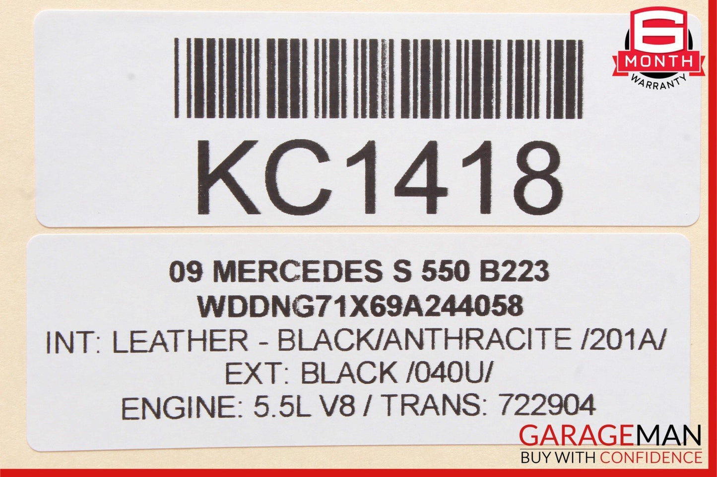 07-13 Mercedes W221 S550 S350 Front Right Side Exterior Door Handle Keyless Go