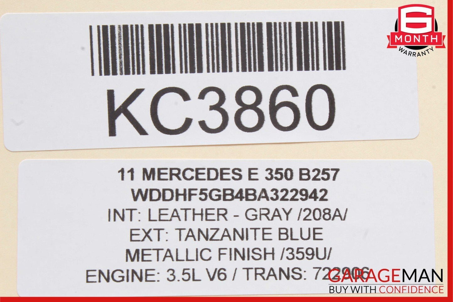Mercedes-Benz CLS400 Overhead Dome Light Lamp E-Class E Class Mercedes Benz MB OEM Original