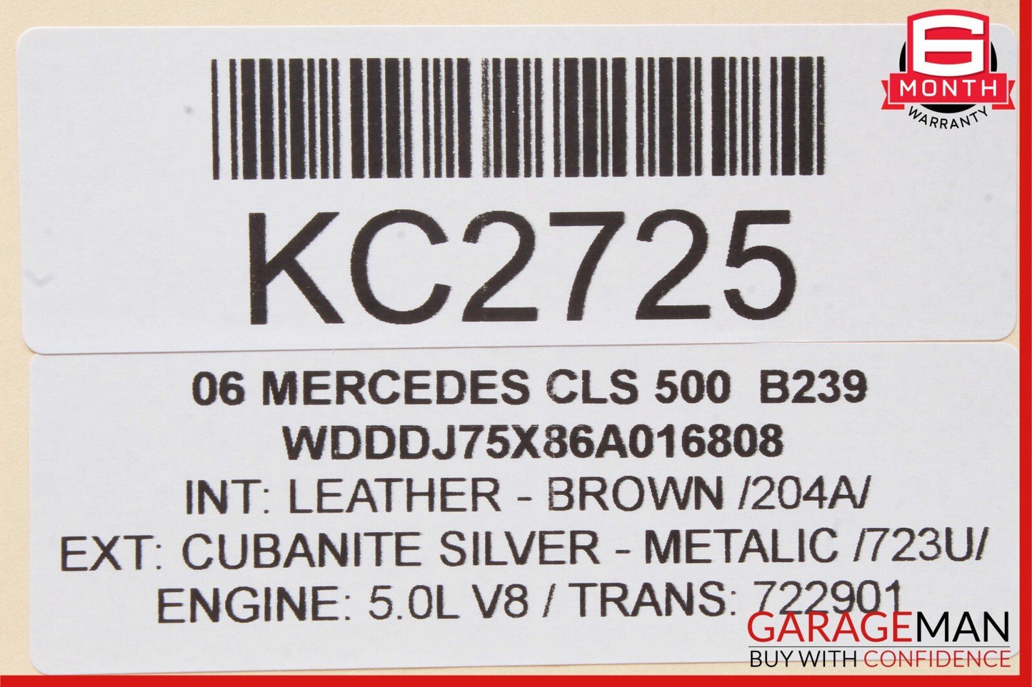 06-08 Mercedes W219 CLS500 Front Right Mirror Door Rear View Cubanite Silver