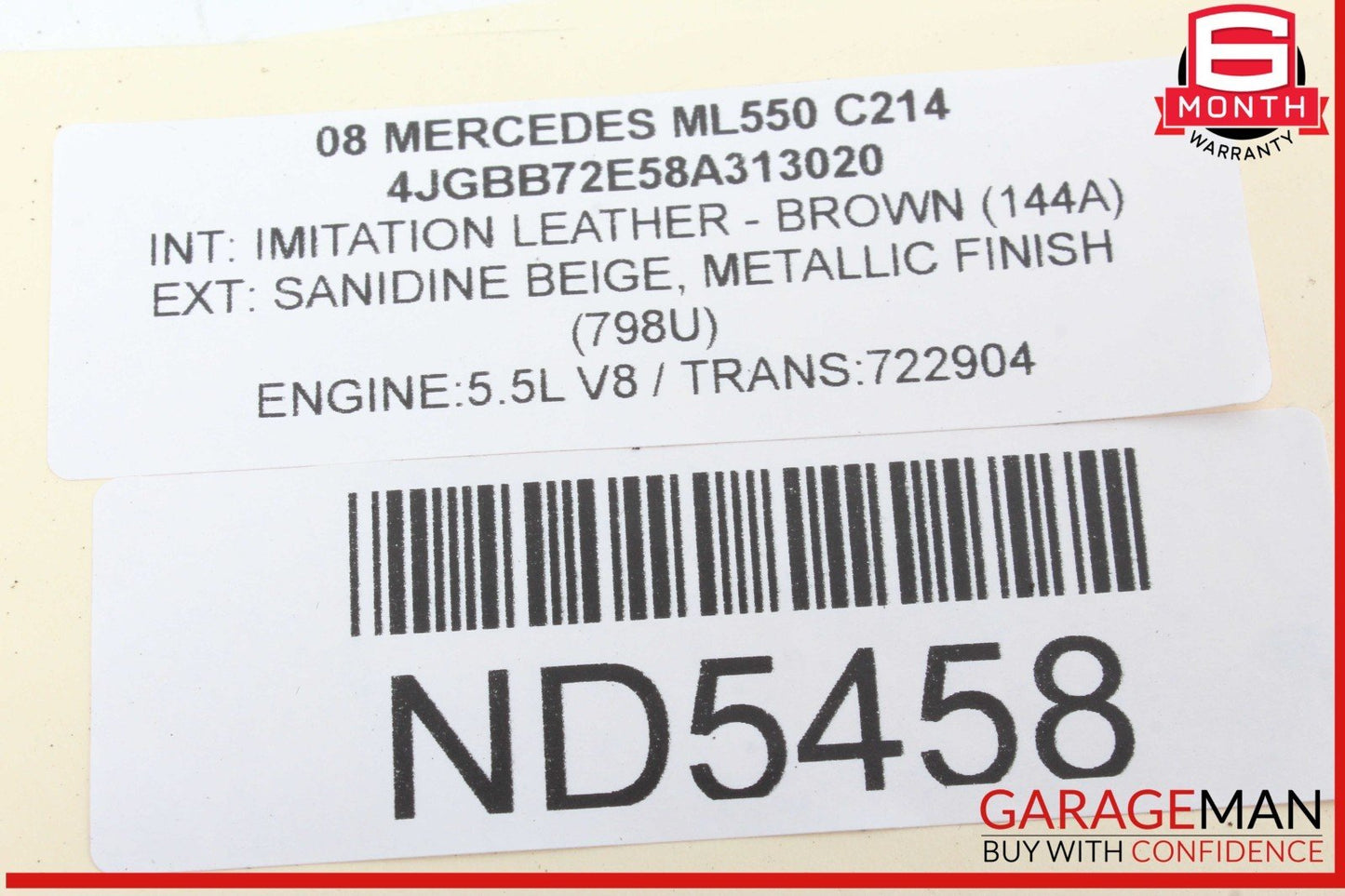 06-11 Mercedes W164 ML550 ML500 Trunk Lid Hatch Latch Handle Molding Trim OEM