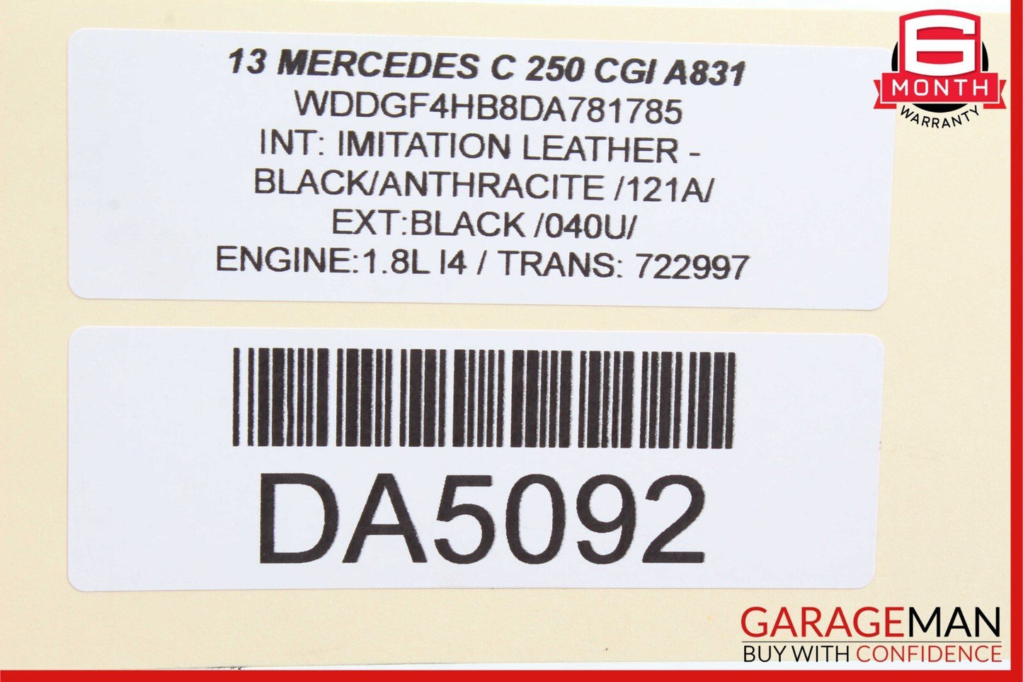 08-14 Mercedes W204 C250 C300 Right Bumper Reinforcement Impact Bar Bracket OEM