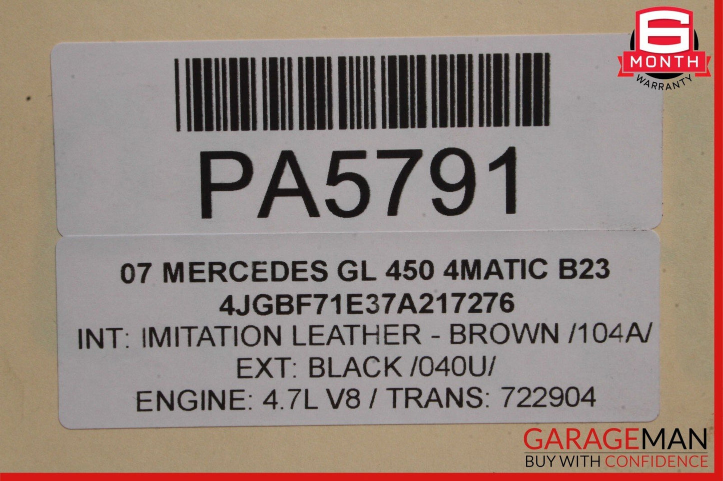 07-12 Mercedes X164 GL450 ML550 7G Automatic Transmission 722.904 AWD OEM 196k