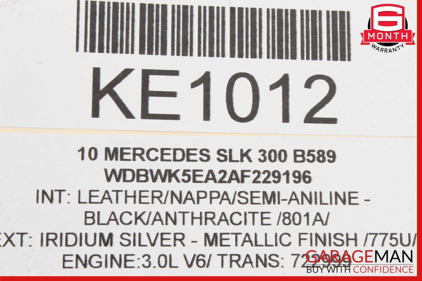 05-11 Mercedes R171 SLK300 SLK350 SLK55 Dash Dashboard Glove Box Storage Assy