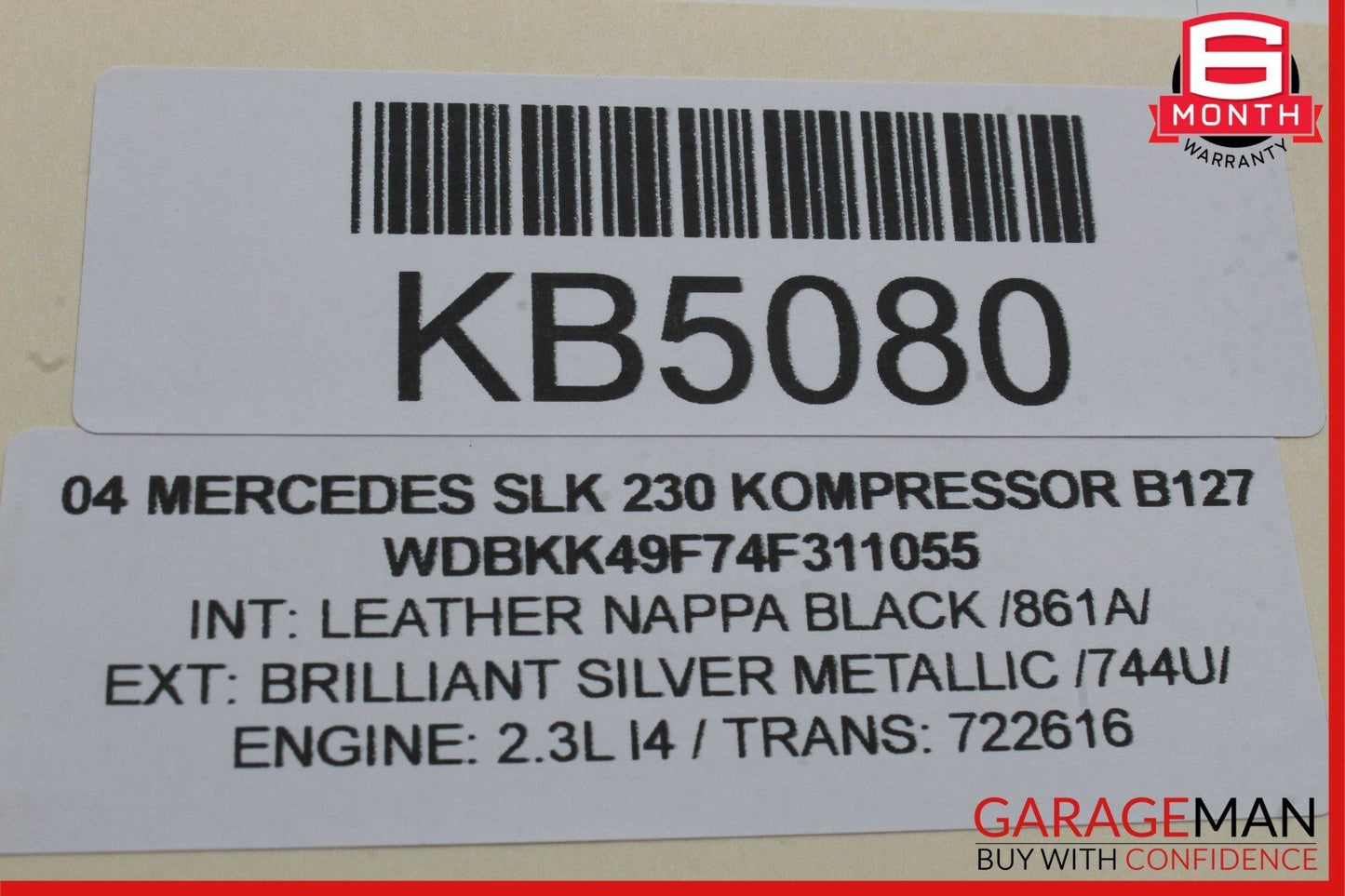 01-04 Mercedes R170 SLK230 Front Right Side Exterior Door Handle Silver